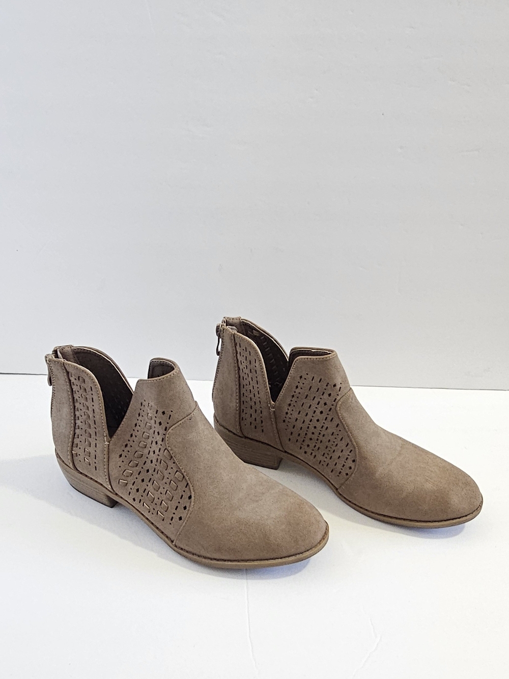 Women's Shein Taupe Cutout Ankle Boots
